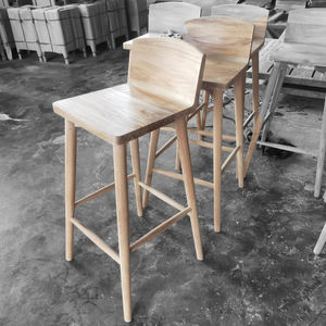 เก้าอี้ไม้สักคุณภาพสูงเฟอร์นิเจอร์คาเฟ่เชิงพาณิชย์ยังไม่เสร็จเก้าอี้บาร์สูงสำหรับห้องครัวและบาร์ในบ้าน - Product Image 3