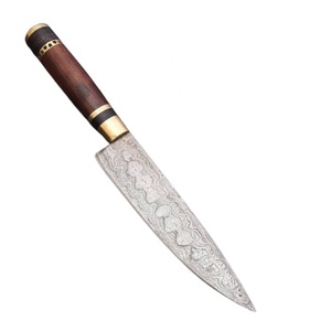 2025 nouvel ensemble de couteaux de chef de cuisine en acier damas fait à la main avec gaine en cuir de style nouveau de haute qualité personnalisé et fait à la main comprend - Product Image 1