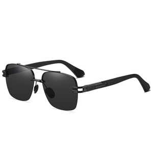 Gafas de sol cuadradas con montura dorada de alta calidad para hombres y mujeres polarizadas UV 400 protección Flyer sin montura lente grande Material Tac - Product Image 2