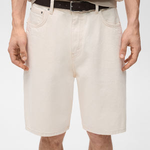 กางเกงขาสั้นผ้าเดนิมสำหรับผู้ชายกางเกงขาสั้นผ้าคอตตอนสีฟ้าแบบลำลองดีไซน์แนวสตรีทแฟชั่นใส่สบายออกแบบได้ตามต้องการสำหรับฤดูร้อน - Product Image 4