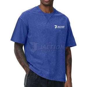 Vente chaude Dernière Conception T-shirt Coupe Ample O-Neck Fashion Wear 100% Coton Imprimé Couleur Différente Acid Wash T-Shirt Pour Hommes - Product Image 1