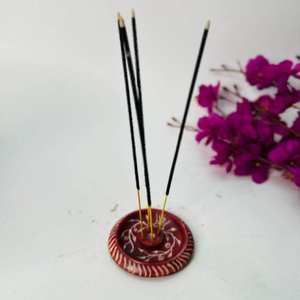 Porte-bâton d'encens en marbre naturel fait à la main de haute qualité Unique élégant pour les séances religieuses et d'aromathérapie - Product Image 1