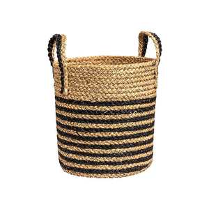Panier de rangement multifonctionnel pour pots de fleurs tissés en jonc de mer pour plantes au sol - Product Image 1