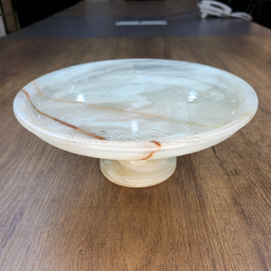 Soporte de fruta de ónix verde claro ligero de 10x10x4 pulgadas, impresión personalizada de alta calidad, venta al por mayor, fruta de mármol giratoria - Product Image 2