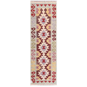 Alfombra Kilim de Maimana, Afganistán, 201 x 64 cm, Juego de Alfombras - Product Image 1