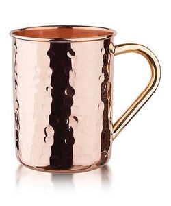 Taza Moscow Mule de Cobre Puro Hecha a Mano de Lujo, Taza de Agua de Cobre con Acabado Antiguo y Asa Dorada, Vasos Ecológicos de Metal para Bebidas - Product Image 6