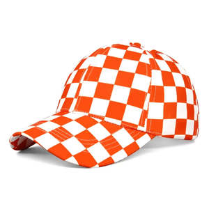 Casquette de baseball 6 panneaux Mode Damier, haute qualité, 100% polyester, visière incurvée, style américain élégant - Product Image 3