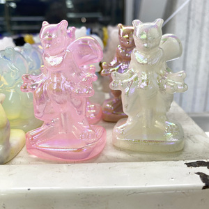 Nouvelle Arrivée Lampe <span class=keywords><strong>en</strong></span> <span class=keywords><strong>Cristal</strong></span> Naturel (Fluorite, Quartz Rose, Agate Mousse, <span class=keywords><strong>Cristal</strong></span> de Lune) Artisanat <span class=keywords><strong>en</strong></span> <span class=keywords><strong>Cristal</strong></span> Quartz Cadeaux de Mariage Japandi pour Invités - Product Image 3