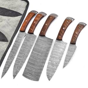 Juego de Cuchillos de Chef de Acero de Damasco de Cinco Piezas Nordic Forge, Mangos de Madera de Palisandro, Juego de Cuchillos de Cocina Hechos a Mano con Diseño Personalizado OEM, Cuchillos de Espiga Completa - Product Image 5