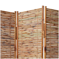 Paravent en bambou rustique traditionnel avec structure de cadre multifonctionnel pour la division des pièces