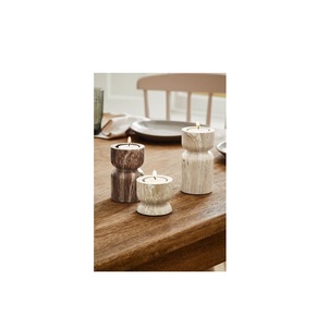 Luxury marble <b>tealight</b> stand ideal for modern apartments enhancing interior beauty during evening relaxation after busy workdays - Product Image 2