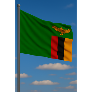 Drapeau extérieur zambien personnalisé avec impression numérique, style fanion sur mât en aluminium - Product Image 2
