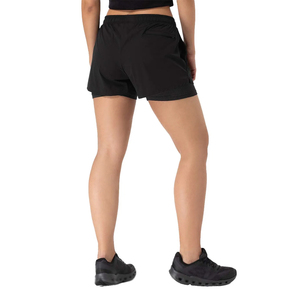 Short double couche pour femmes de couleur unie de qualité supérieure/Short double couche extensible pour femmes le plus vendu - Product Image 5