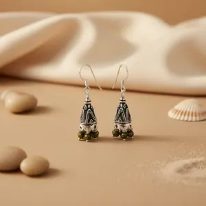 Pendientes de Plata 925 con Perlas Verdes de Agua Dulce, Estilo Vintage, Forma de Gota de Agua, Chapados en Oro, para Mujer, Excelente Idea de Regalo - Product Image 1