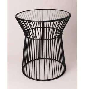 Tabouret en métal fer forgé fait main de couleur orange, parfait pour la maison, le salon, meubles décoratifs, pouf et tabourets - Product Image 6