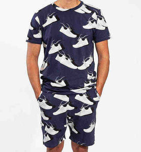 Conjunto de pantalones cortos lavados con ácido para hombre con logotipo personalizado de calidad superior 100% camisetas de algodón y joggers transpirables para el verano - Product Image 6