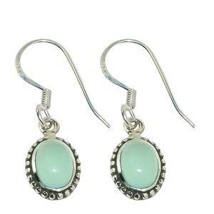 Boho Style 925 Sterling Silver Aqua Calcédoine Gemstone Boucles D'oreilles Bijoux À La Main Boucles D'oreilles En Argent Bijoux Pour Femmes Cadeau De Mariage - Product Image 1