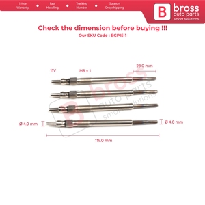 BGP15-1 4 Pcs <b>Heater</b> Glow <b>Plugs</b> GX4119 010027600 for - Product Image 5