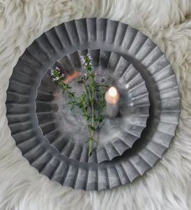 ถาดเสิร์ฟชุบสังกะสีทรงกลมสไตล์วินเทจสำหรับตกแต่งงานแต่งงานและตกแต่งบ้าน - Product Image 4