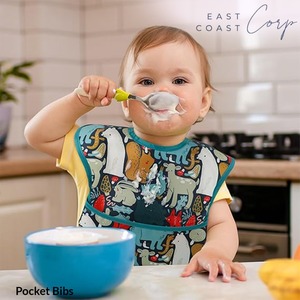 Baberos de alimentación para bebés con colector de derrames impermeable y resistente a la suciedad - Product Image 2