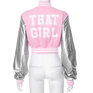 เสื้อแจ็กเก็ตบอมเบอร์สำหรับผู้หญิงเสื้อคลุม Y2k สไตล์เลตเตอร์แมนสำหรับรถจักรยานยนต์ - Product Image 4