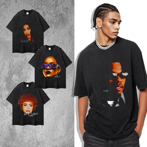 T-shirt oversize personnalisé pour hommes en gros motif imprimé 100% coton T-shirt grande taille grand et grand T-shirt coupe ample 260G - Product Image 4