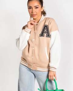 Veste universitaire en cuir véritable Letterman en laine pour hommes, veste de lycée noire avec broderie de logos et patchs - Product Image 2