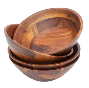 100% meilleure qualité Vintage à la recherche en bois dîner bol en bois poli bols de service pour la maison hôtel Restaurant-prix de gros - Product Image 5