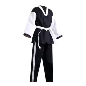 Uniformes de Karate con Logotipo Personalizado de Alta Calidad en Oferta, 100% Algodón Transpirable, Negro, Unisex - Product Image 1