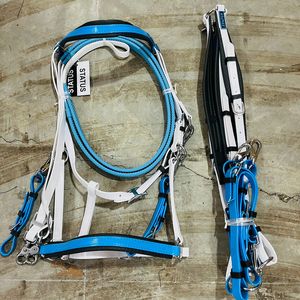 Ensemble de bride et de poitrail pour cheval de course d'endurance, léger, imperméable, bicolore, avec boucle à dégagement rapide, matériel durable et antirouille - Product Image 4