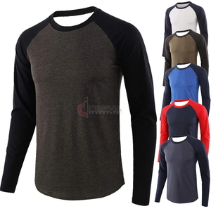 Ropa deportiva de manga larga con cuello redondo de punto de fibra de bambú/algodón suelto para hombre al por mayor 2025 camisetas con impresión de logotipo personalizado - Product Image 6