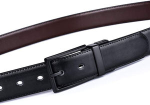 Ceinture habillée en cuir de vachette véritable personnalisée pour hommes ceinture réversible ceinture large remorquage pour hommes prix raisonnable OEM 2025 - Product Image 4