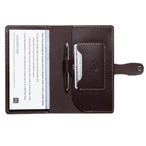 Nouvelle conception, logo personnalisé, couverture de chéquier en cuir véritable, style professionnel, poche pour cartes, porte-cartes de visite, portefeuille de passeport - Product Image 2