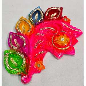 Mukherjee Artisanat Traditionnel Fait à la Main en Terre Cuite Diya Décorations Murales Festives Accent - Product Image 4