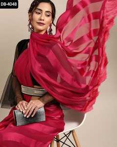 La última blusa elegante de seda Bangloriy de moda con diseño de Patta de seda satinada Vetless Georgette Saree para fiesta Fancy Zalar Work - Product Image 2