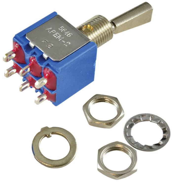 APEM 2 Pole 6 Pin Toggle Switch 5646AB - Reliable Performance