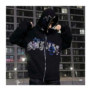 Premium Quality Latest Design Men <b>Rhinestone</b> <b>Hoodies</b> New Arrival Zipper <b>Hoodies</b> Men <b>Rhinestone</b> <b>Hoodies</b> 2025 - Product Image 3
