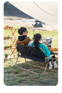 เก้าอี้พับอลูมิเนียมพกพาพับได้น้ำหนักเบากลางแจ้งสำหรับปิกนิกหาดทรายเก้าอี้ไม้ - Product Image 4