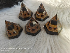 Pirámide de Orgón de Turmalina Negra Natural en Forma Hexagonal, Generador de Energía de Resina y Cristal, Piedra Curativa, Decoración al por Mayor - Product Image 3