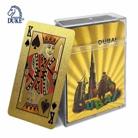 Cartes à jouer en feuille d'or sur mesure en matière plastique avec motif de paysage de Dubaï