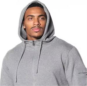 Cotton Breathable Full Zip up Hoodie for Men Custom Logo French Terry Embroidery Plain Cropped hoodies <b>100</b>% cotton <b>silk</b> 2026 - Product Image 5