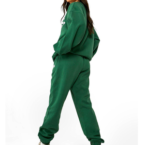 Trajes de sudor de algodón de talla XL para mujer, ropa de invierno sólida con logotipo personalizado ajustado largo, estilo informal para estampado Puff, Fitness, gimnasio - Product Image 3