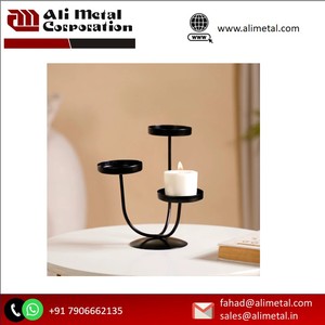 Antique Metal Tall <b>Candle</b> <b>Holder</b> Set Table Centerpiece Decor Black <b>Candles</b> Decoration Stands for Christmas Occasions - Product Image 2