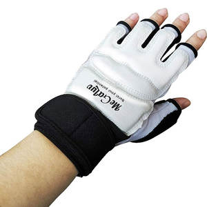 <b>Karate</b> Protective <b>Gloves</b> Taekwondo Sparring <b>Gloves</b> Leather Material White Color Wholesale <b>Karate</b> Protective <b>Gloves</b> - Product Image 1