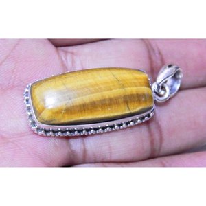 Colgante de plata esterlina 925 hecho a mano con piedra preciosa de ojo de tigre natural, regalo de joyería de plata único para ella, piedra preciosa suelta - Product Image 1