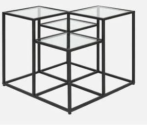 Mesa auxiliar cuadrada de lujo moderna con estante de almacenamiento, diseño Industrial negro para comedor, hogar, oficina, mesa auxiliar para sala de estar - Product Image 2