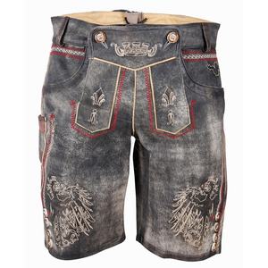 Shorts Lederhosen traditionnels pour hommes, taille mi-haute, en coton 100% respirant, brodés, taille plus, vente en gros pour l'été - Product Image 1