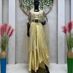 Hermosa ropa de fiesta lista para usar Lehenga Saree - Product Image 1