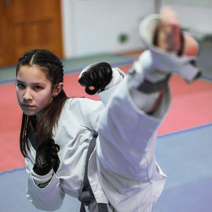 Venta al por mayor 2024 nuevos guantes de poliéster Taekwondo logotipo personalizado ropa deportiva para entrenamiento OEM arte marcial lucha Kick Taekwondo guantes - Product Image 6