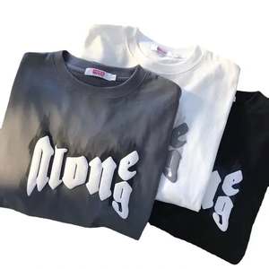 T-Shirt Homme en Coton Biologique 100% Logo Embossé Personnalisé Impression 3D Embossage Graphique Personnalisable T-Shirt - Product Image 1